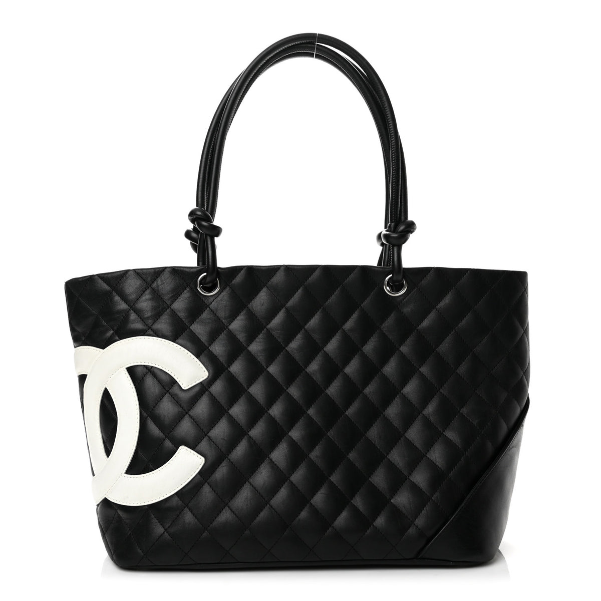 Chanel Calfskin Quilted Large Cambon Tote Black White 1 of 13