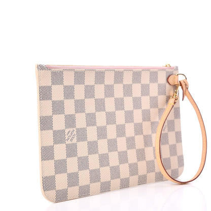 Louis Vuitton Damier Azur Neverfull MM GM Pochette Rose Ballerine 3 of 7
