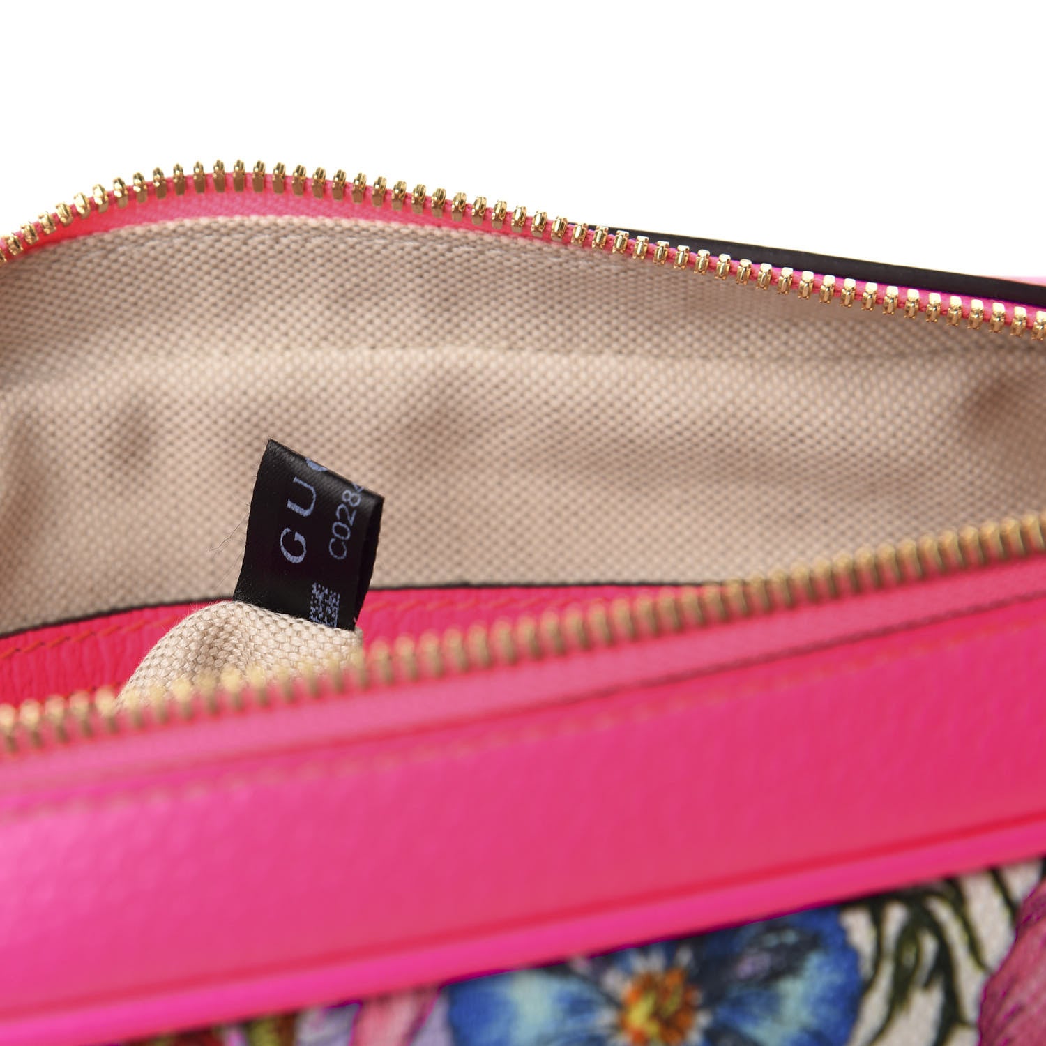 Gucci Canvas Flora Floral Shoulder Bag White Fuchsia Fluo 8 of 11