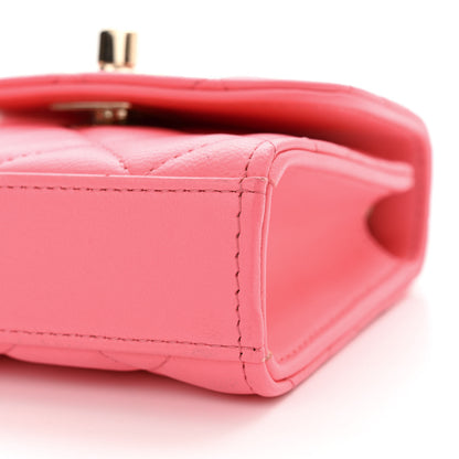 Chanel Lambskin Quilted Mini Trendy CC Clutch With Chain Coral Pink 11 of 11