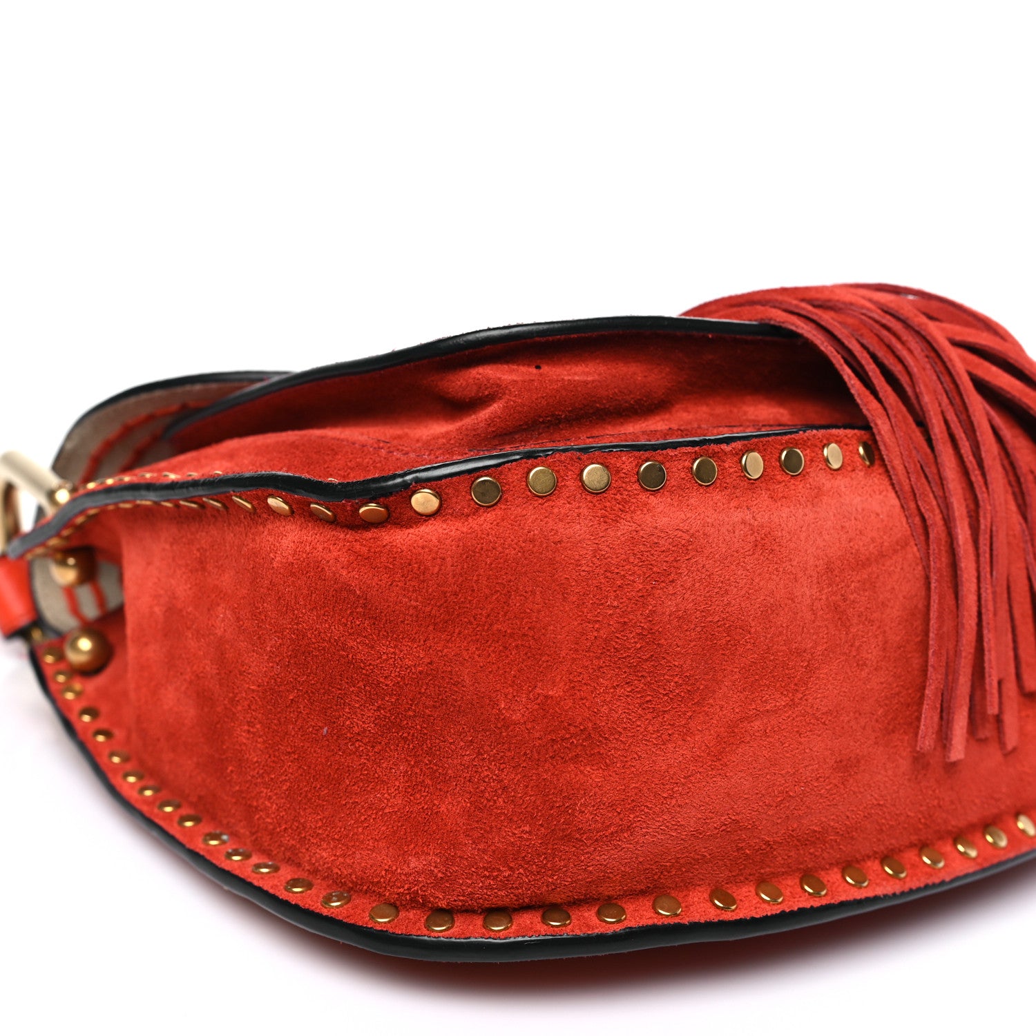 Chloe Suede Calfskin Braided Mini Hudson Shoulder Bag Sepia Red 9 of 12