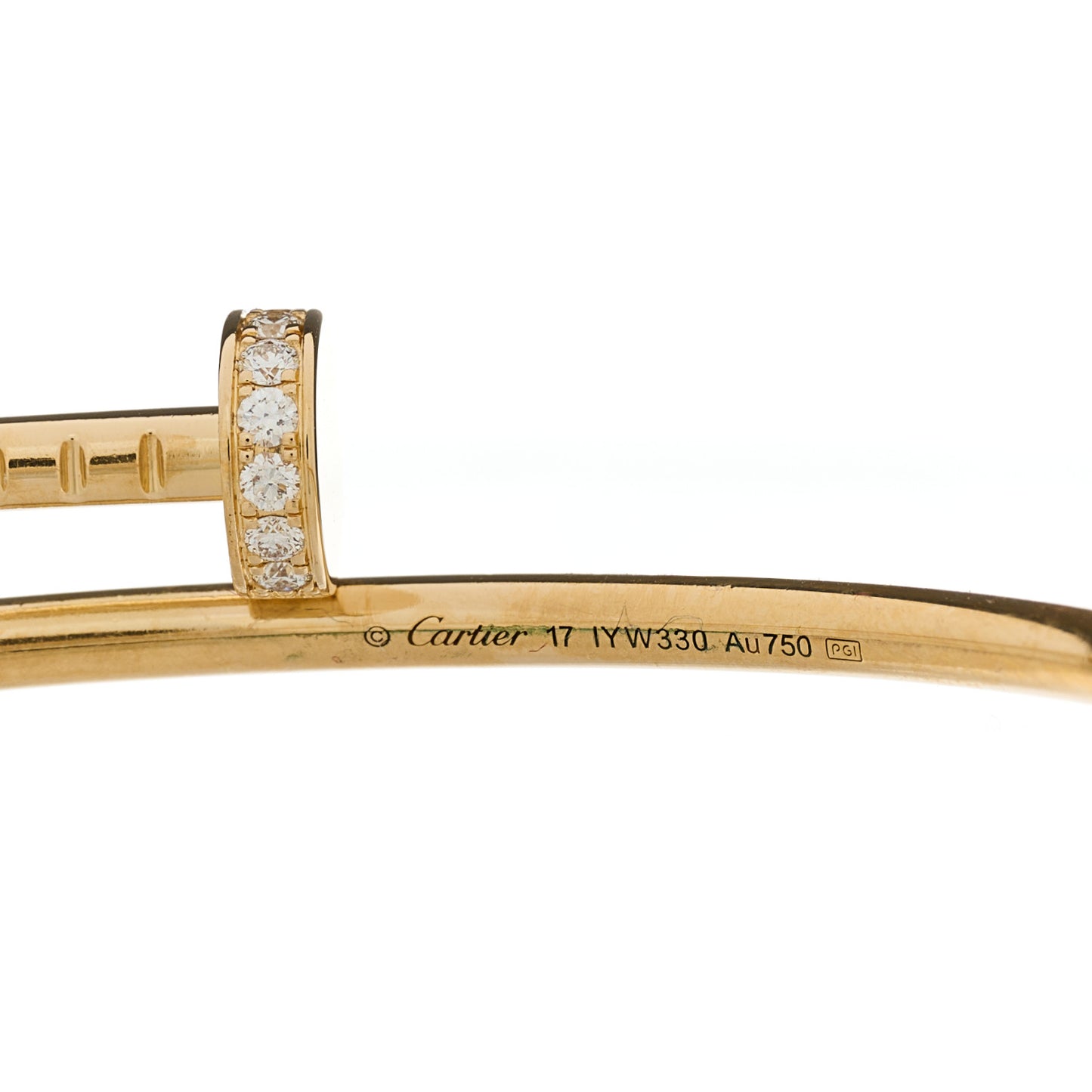 18K Yellow Gold Diamond Small Juste Un Clou Bracelet 17