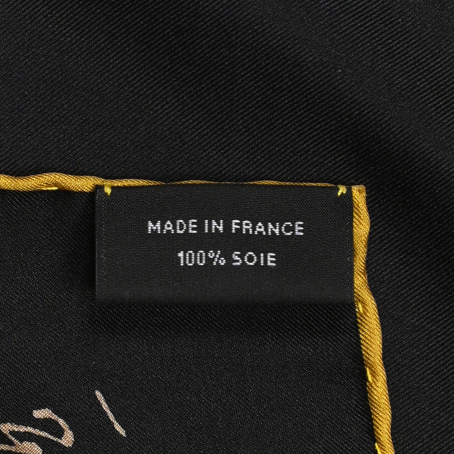 Silk Le Pegase d'Hermes Cut Wash 140 Scarf Black White Or