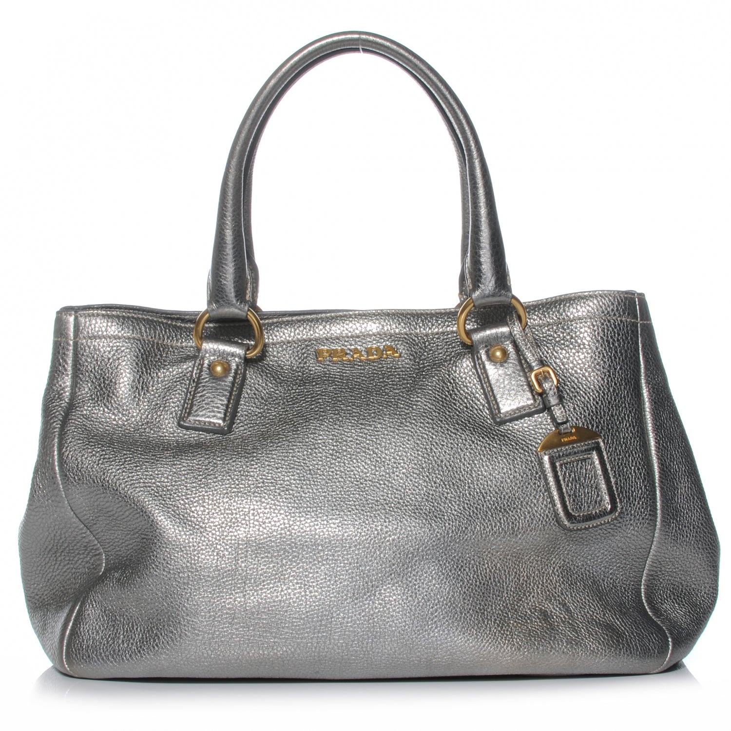 Prada Vitello Daino Tote Silver 1 of 8