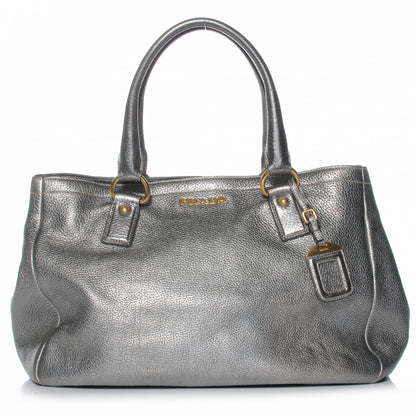 Prada Vitello Daino Tote Silver 1 of 8