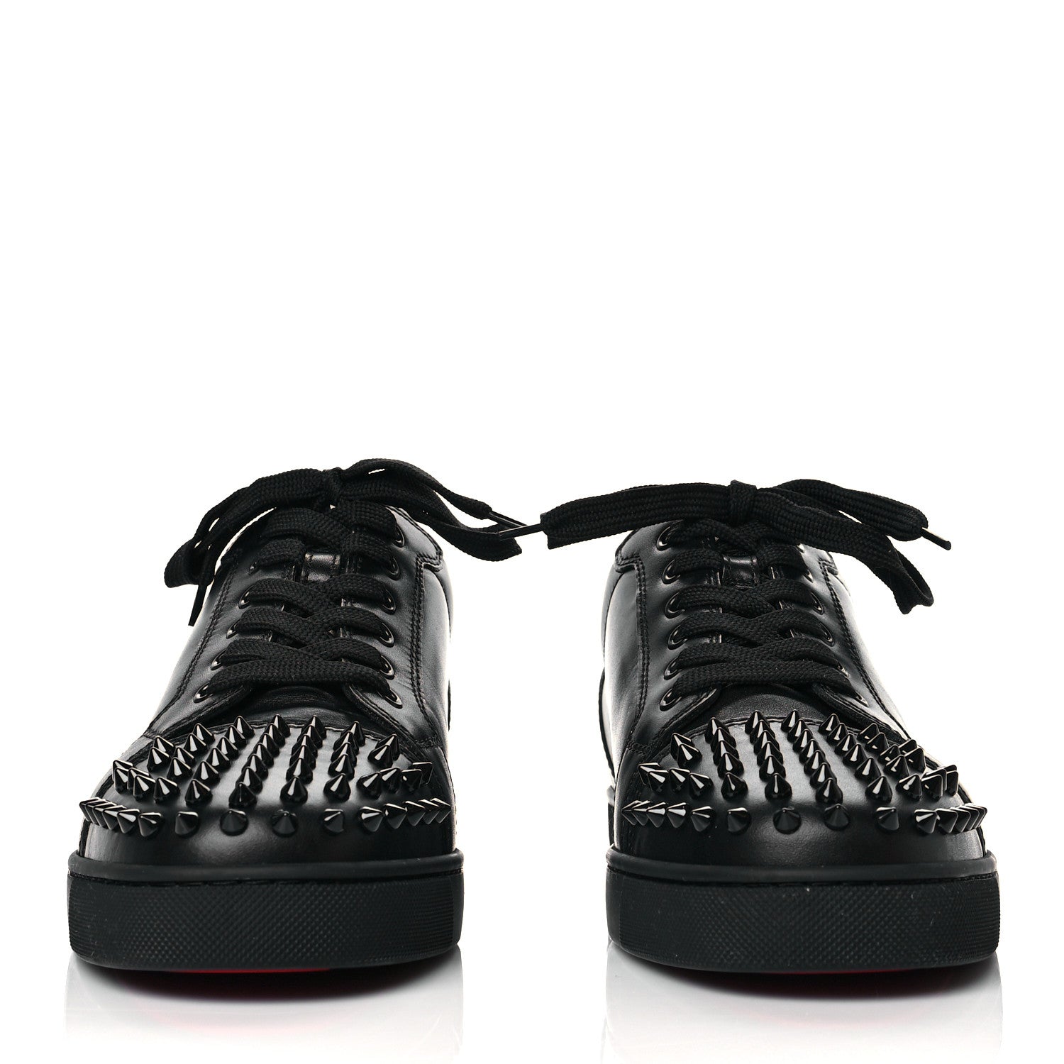 Christian Louboutin Calfskin Mens Louis Junior Spikes Flat Sneakers 43 Black 2 of 9