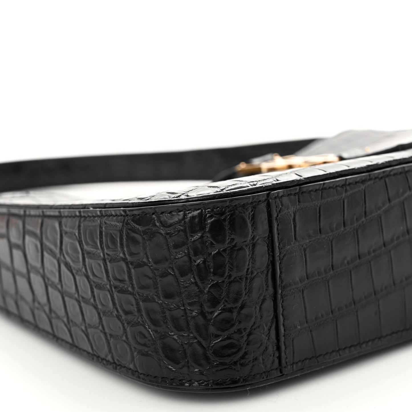 Calfskin Crocodile Embossed LE 5 A 7 Hobo Black
