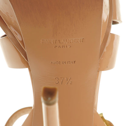 Saint Laurent Patent Tribute 105 Platform Sandals 37.5 Nude 7 of 9