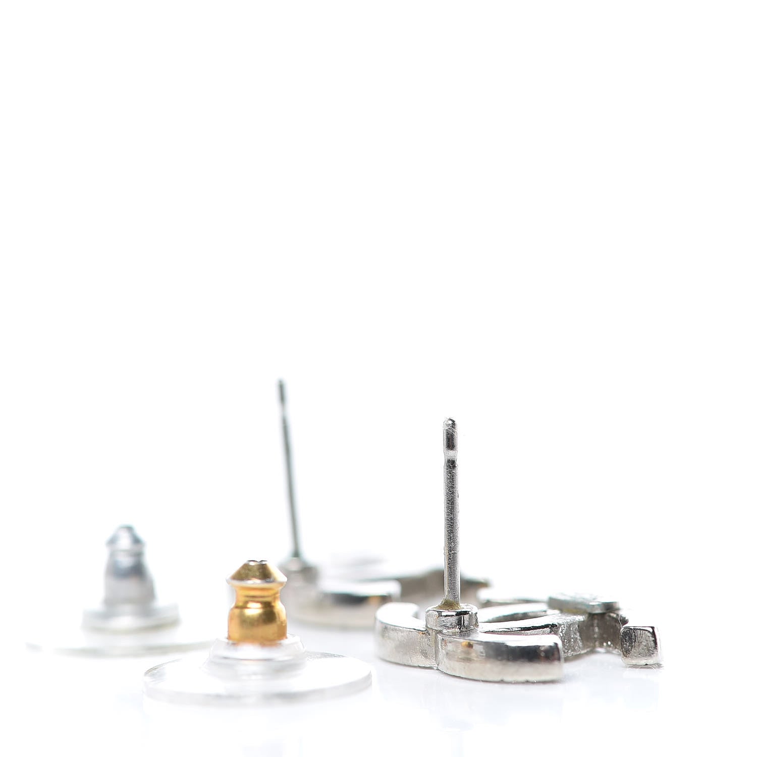 Chanel Crystal CC Earrings Silver 3 of 6