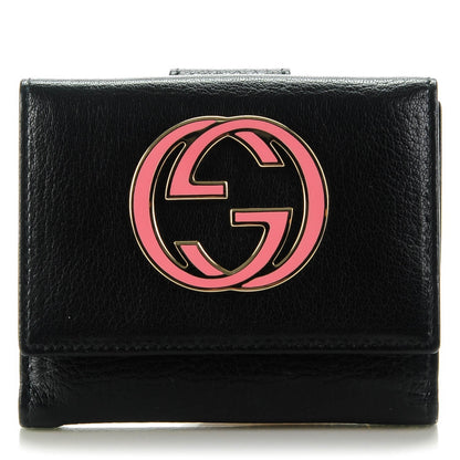 Gucci Goatskin Blondie French Flap Wallet Black 1 of 7