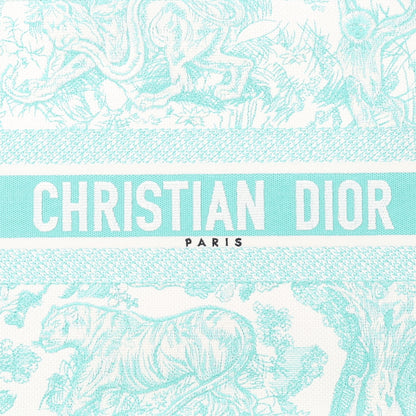 Christian Dior Canvas Embroidered Medium Dioriviera Toile De Jouy Book Tote Aquamarina 8 of 10