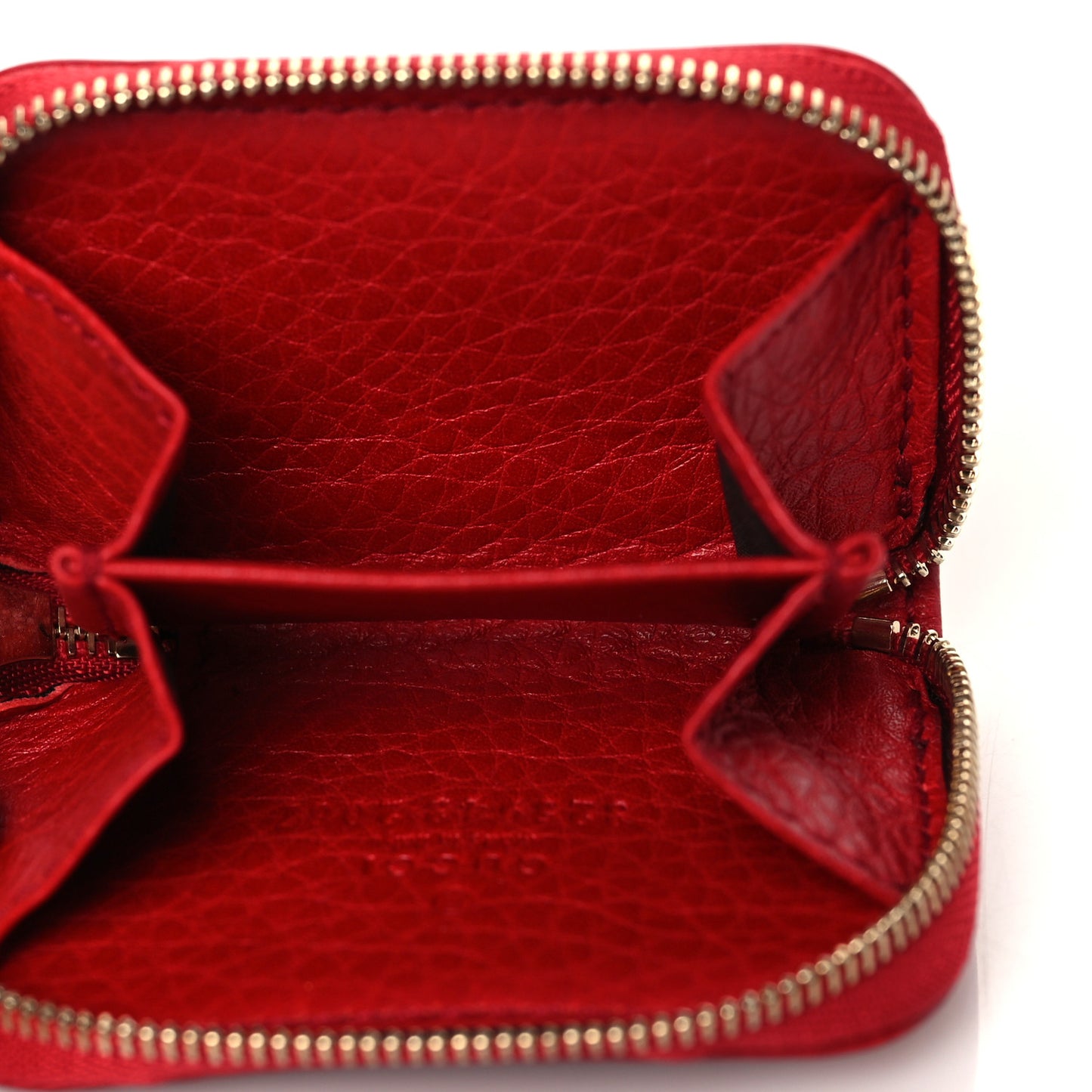 Pebbled Calfskin Soho Coin Purse Key Ring Red