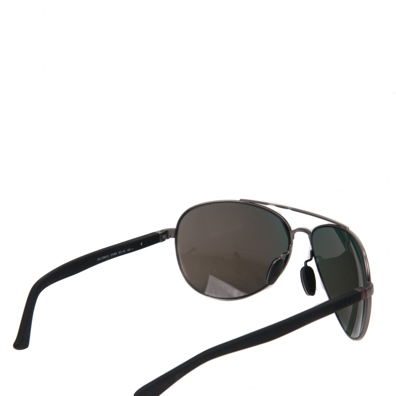 Gucci MIrrored Web Aviator Sunglasses 2266/S Black 3 of 5