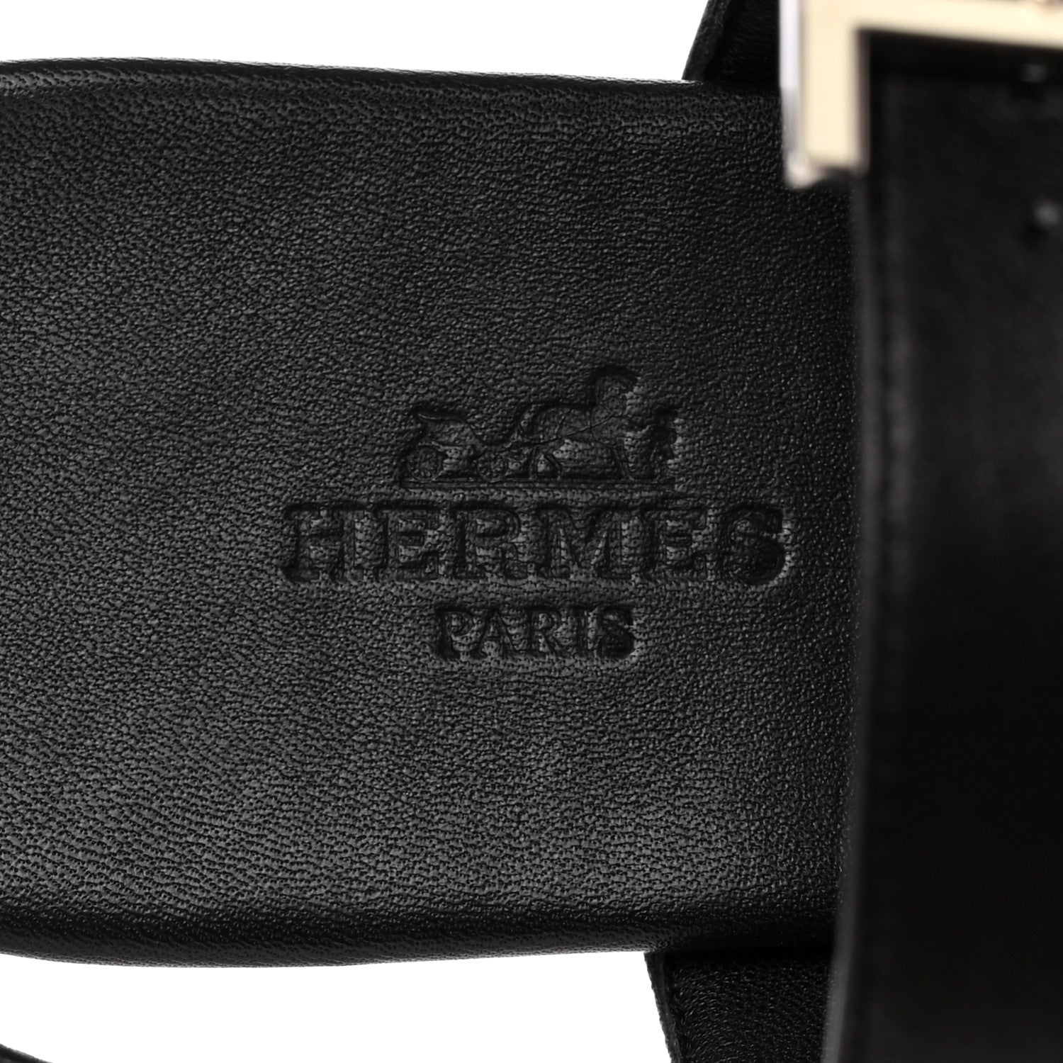 Hermes Calfskin Cristal Sandals 37.5 Black 8 of 17