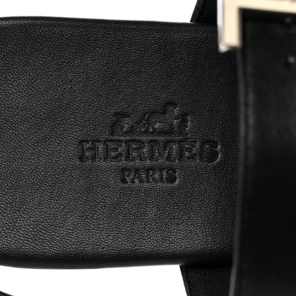 Hermes Calfskin Cristal Sandals 37.5 Black 8 of 17