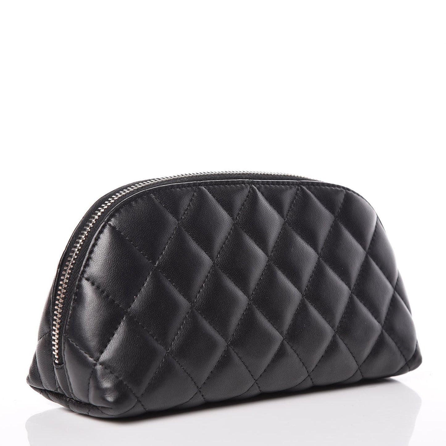 Lambskin Quilted Cosmetic Case Black