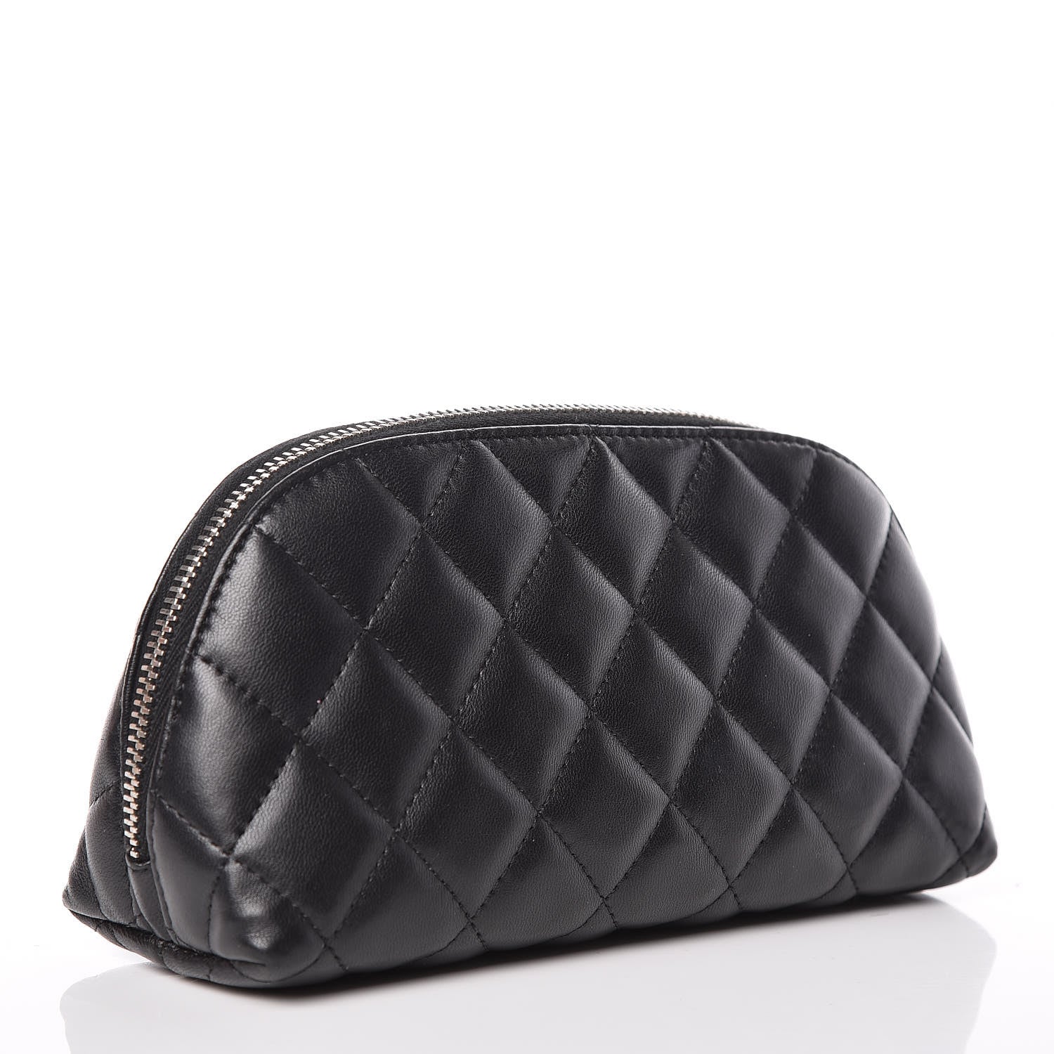 Chanel Lambskin Quilted Cosmetic Case Black 3 of 9