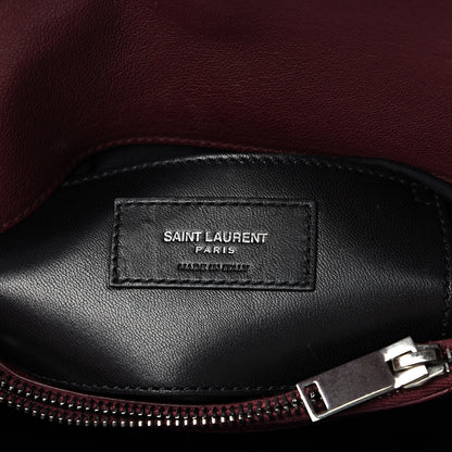 Saint Laurent Sheepskin Matelasse Chevron Monogram Medium College Bag Rouge Legion 5 of 9