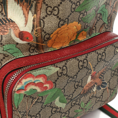 Gucci GG Supreme Monogram Tian Web Small Day Backpack Beige Multicolor Red 16 of 18