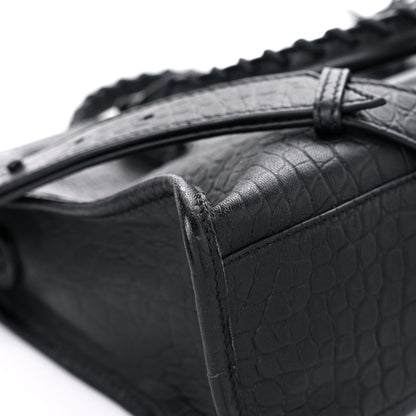 Balenciaga Matte Supple Lambskin Crocodile Embossed Classic Black Hardware S City Black 10 of 14