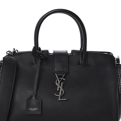 Saint Laurent Smooth Calfskin Studded Baby Monogram Downtown Cabas Black 11 of 11