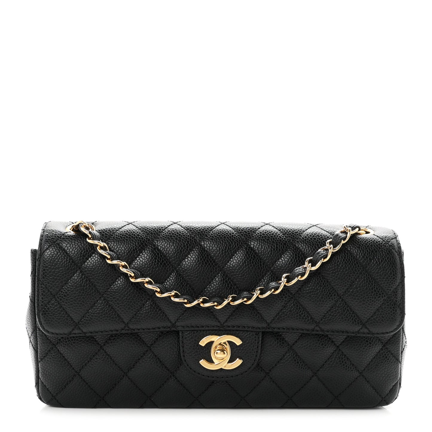 Caviar Quilted East West Flap Black Black