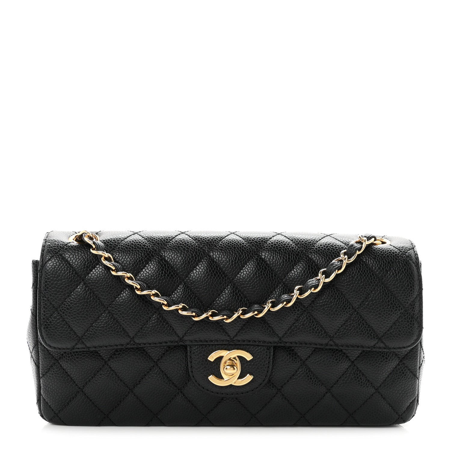 Chanel Caviar Quilted East West Flap Black Black 1 of 9