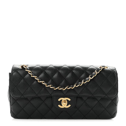Chanel Caviar Quilted East West Flap Black Black 1 of 9