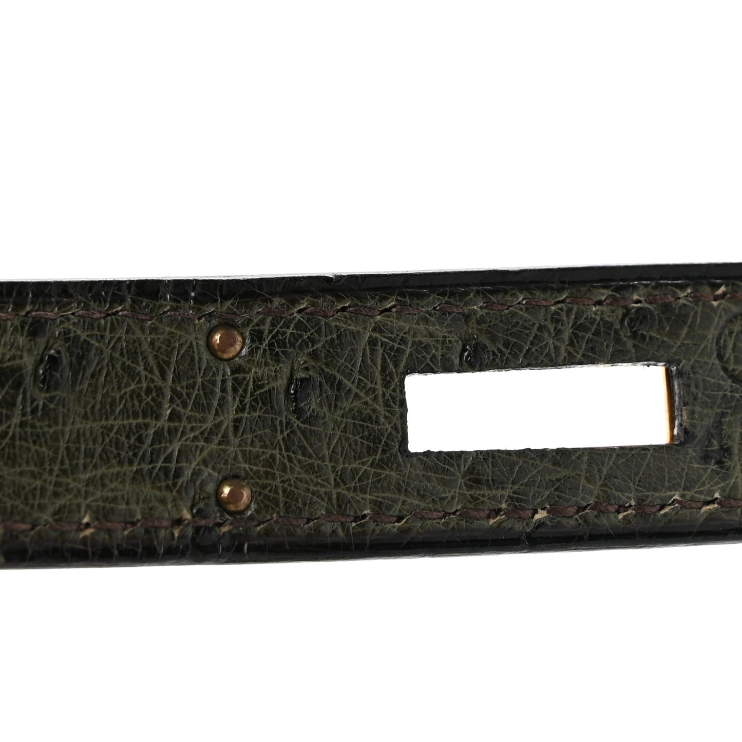 Ostrich Kelly Sellier 32 Vert Olive