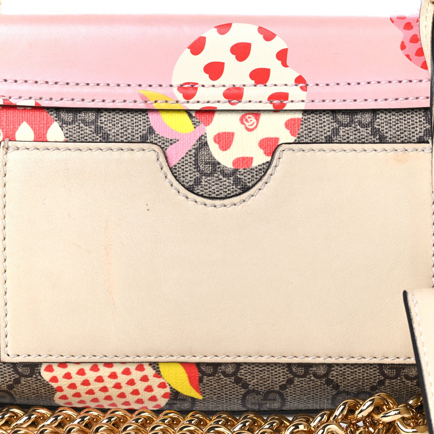 Gucci GG Supreme Monogram Les Pommes Small Padlock Shoulder Bag Beige Ebony Multicolor Pink 13 of 13