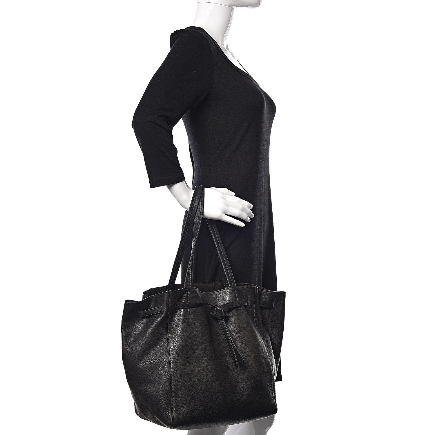 Celine Soft Grained Calfskin Small Belt Cabas Phantom Black 2 of 20