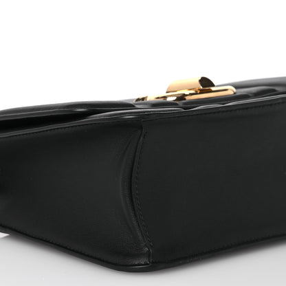 Salvatore Ferragamo Calfskin Quilted Medium New Gancini Shoulder Bag Black 9 of 13