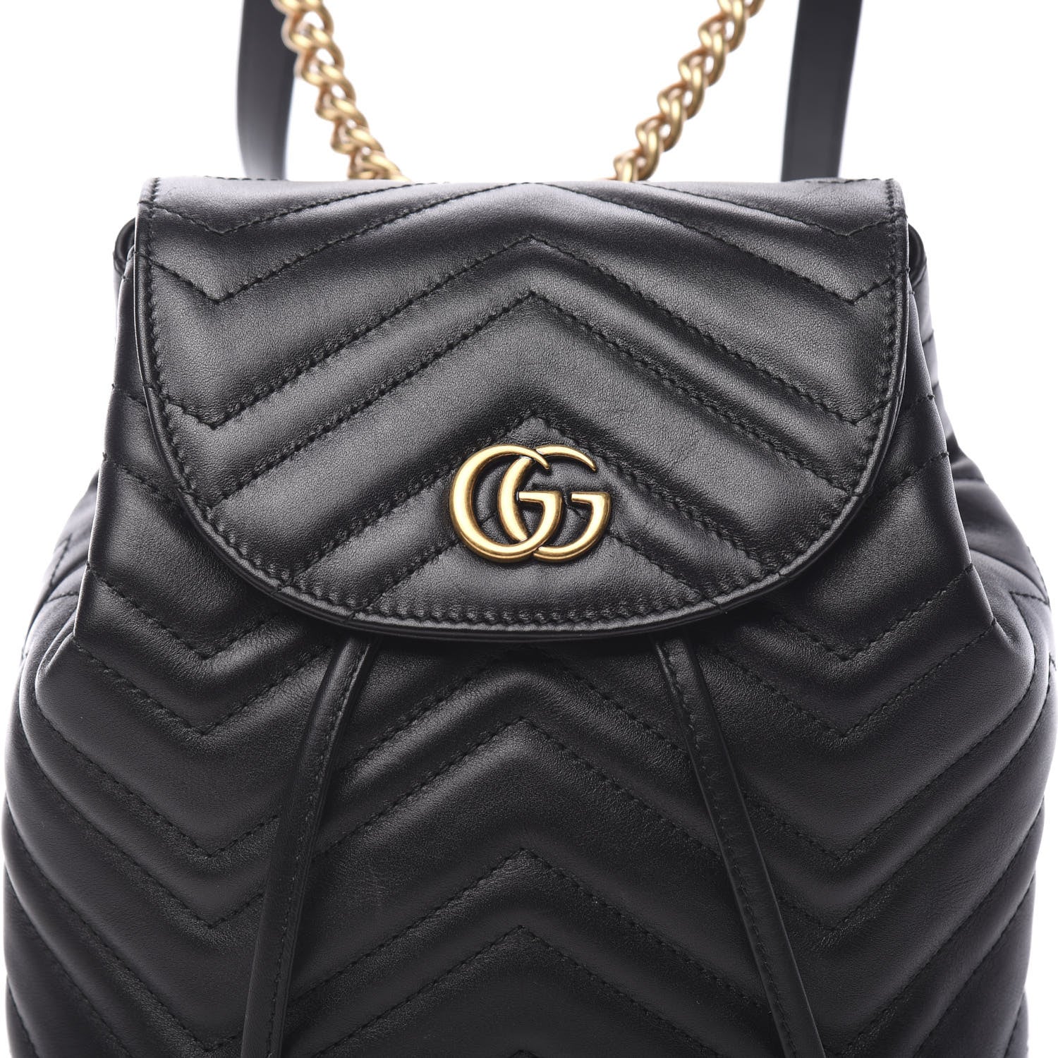 Gucci Calfskin Matelasse GG Marmont Flap Backpack Black 9 of 9