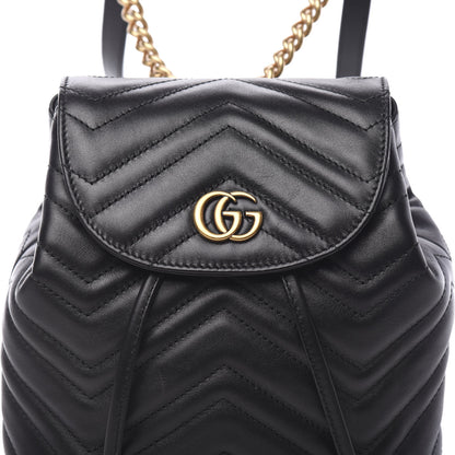 Gucci Calfskin Matelasse GG Marmont Flap Backpack Black 9 of 9