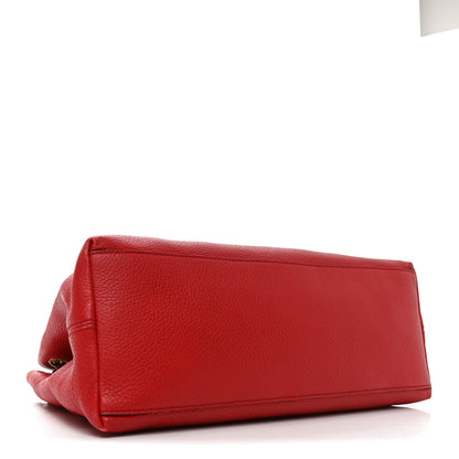 Gucci Pebbled Calfskin Medium Soho Chain Shoulder Bag Tabasco Red 7 of 19