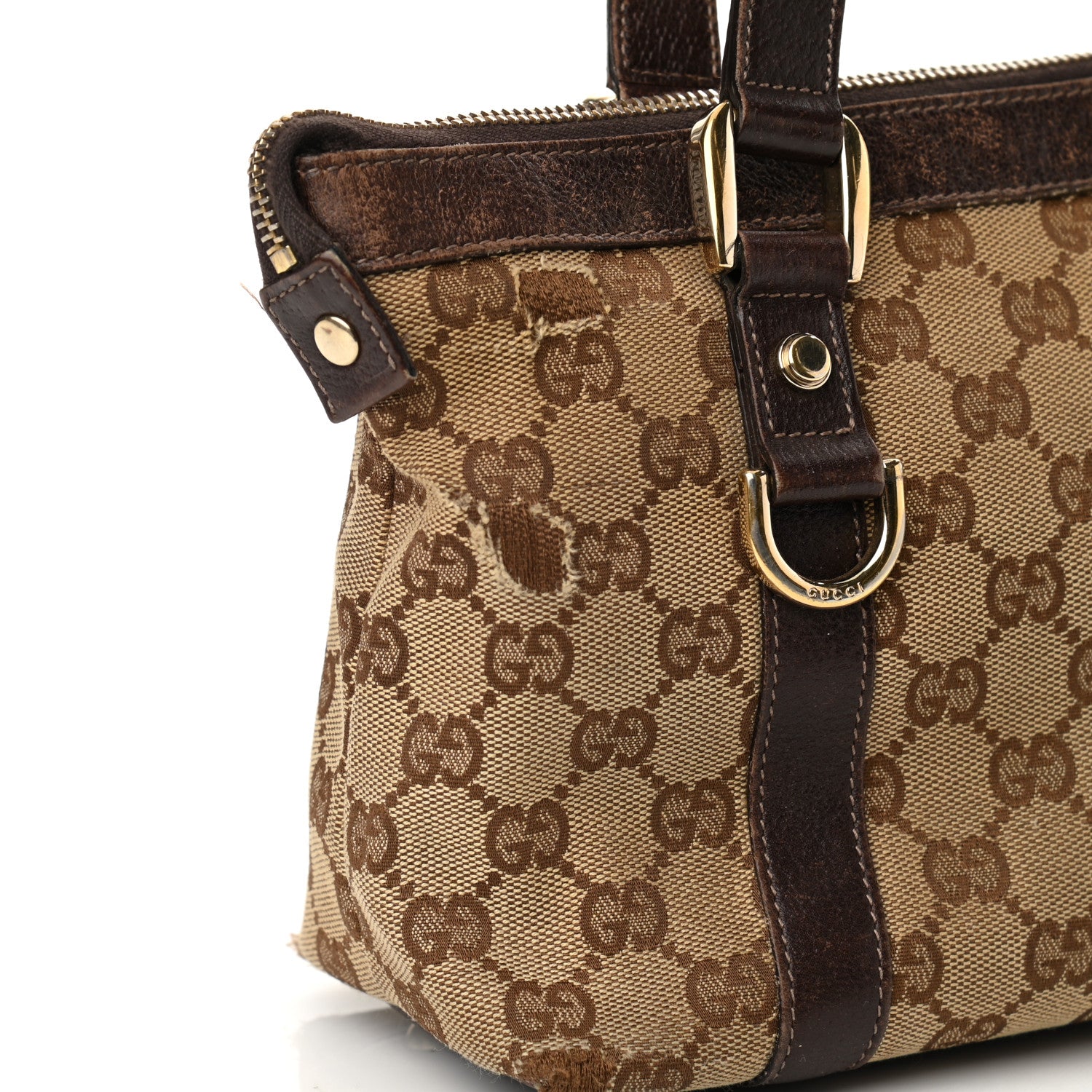 Gucci Monogram Small Abbey Tote Dark Brown 16 of 16