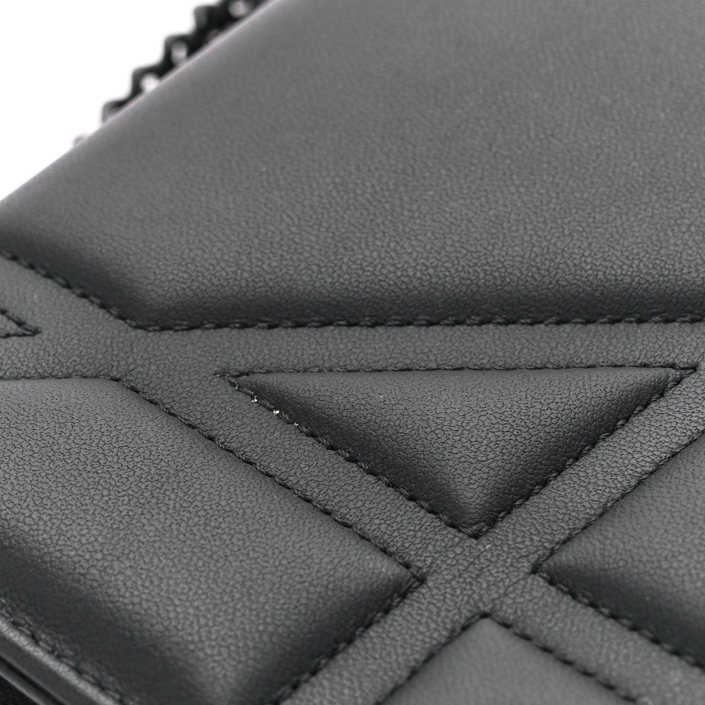 Ultra Matte Calfskin Diorama Wallet on Chain Pouch Black