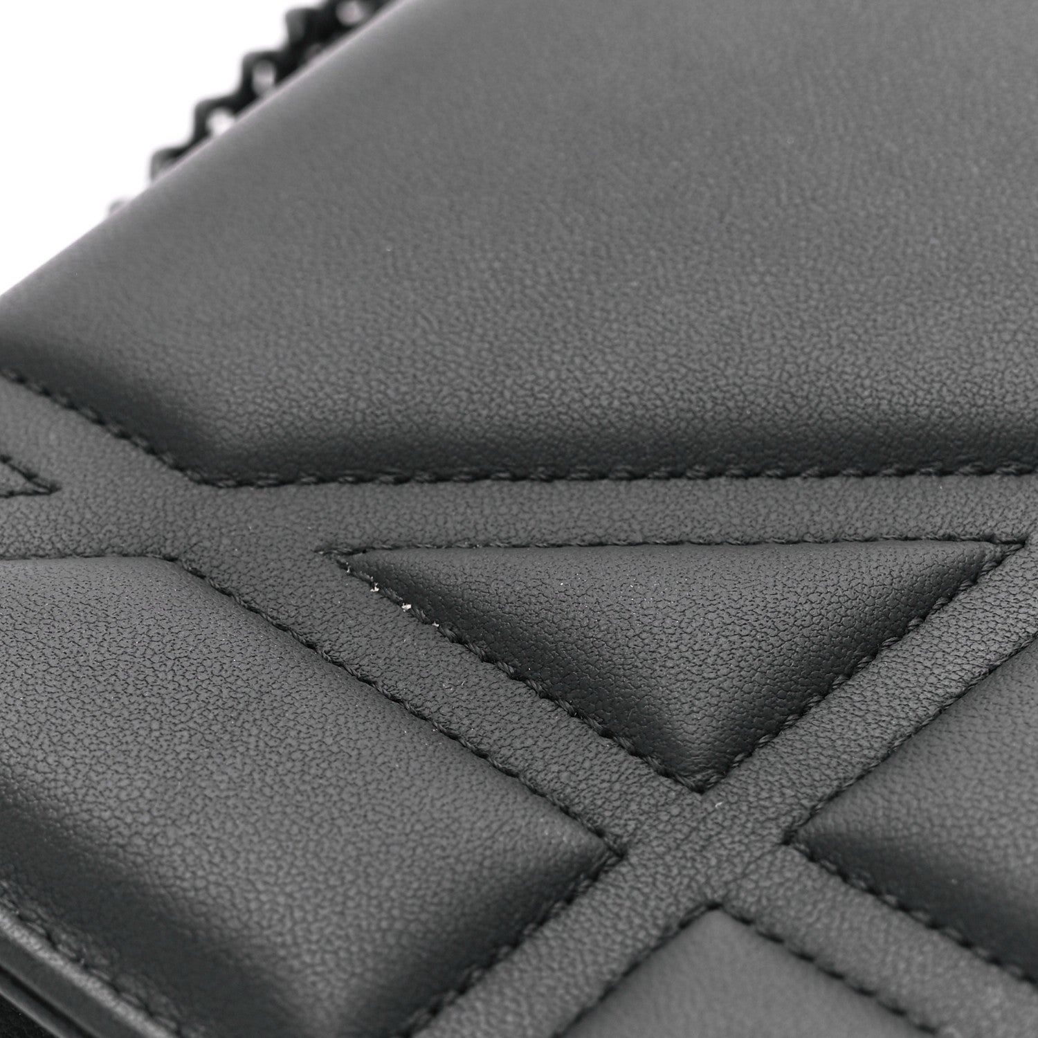 Christian Dior Ultra Matte Calfskin Diorama Wallet on Chain Pouch Black 9 of 12