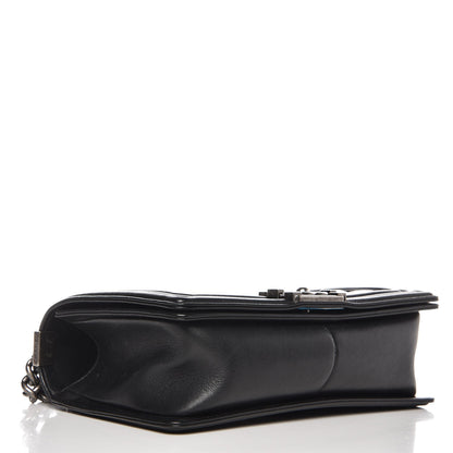 Chanel Calfskin Chevron Quilted Medium Boy Flap Black 4 of 8