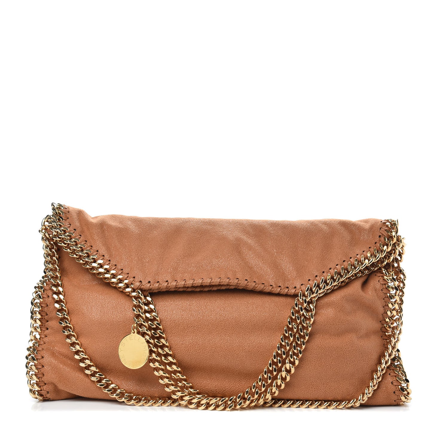 Shaggy Deer Falabella Fold Over Tote Brandy