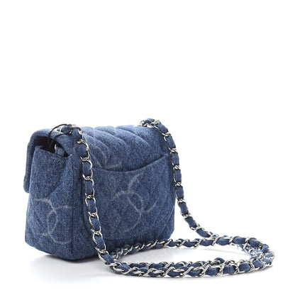 Chanel Denim CC Quilted Mini Square Flap Blue 3 of 11