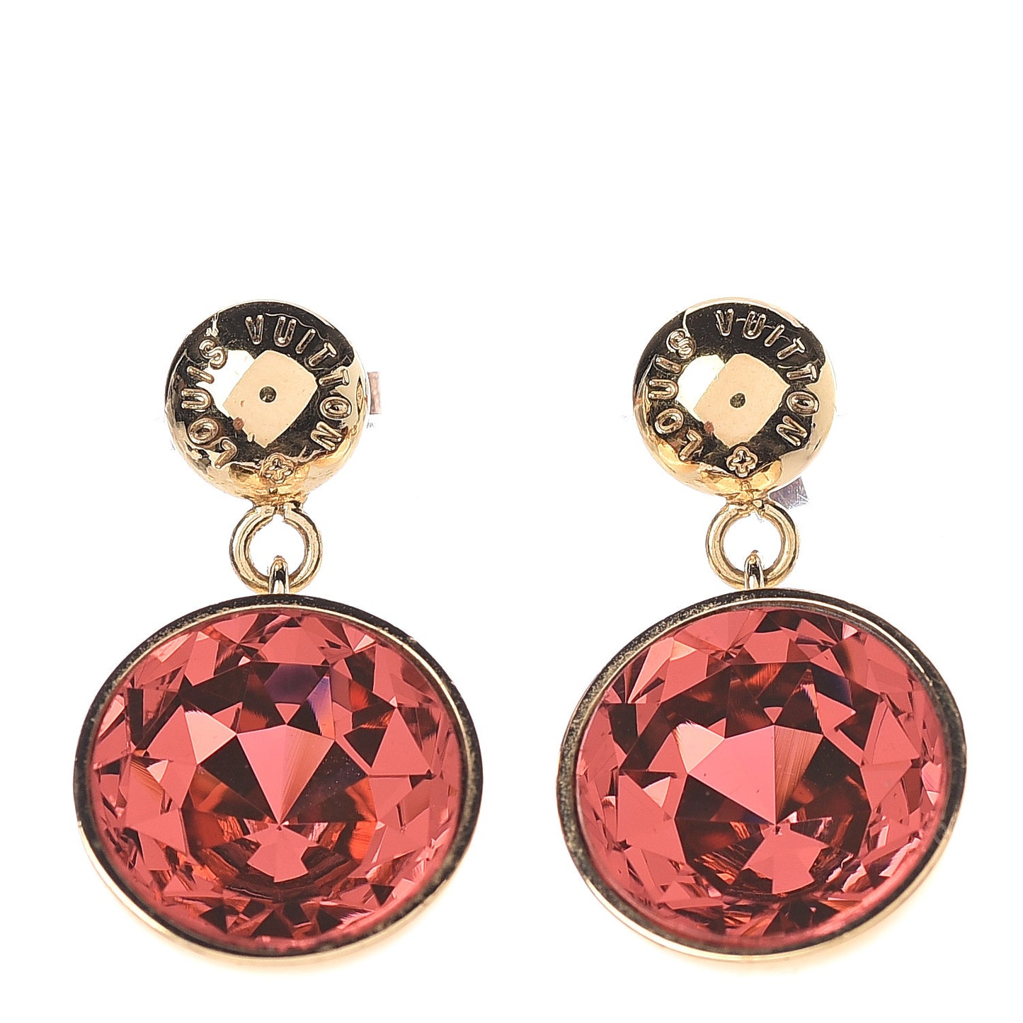 Crystal Swarovski Over the Rainbow Earrings Gold Peach