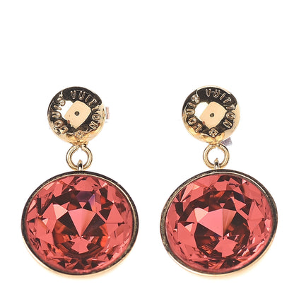 Louis Vuitton Crystal Swarovski Over the Rainbow Earrings Gold Peach 1 of 3