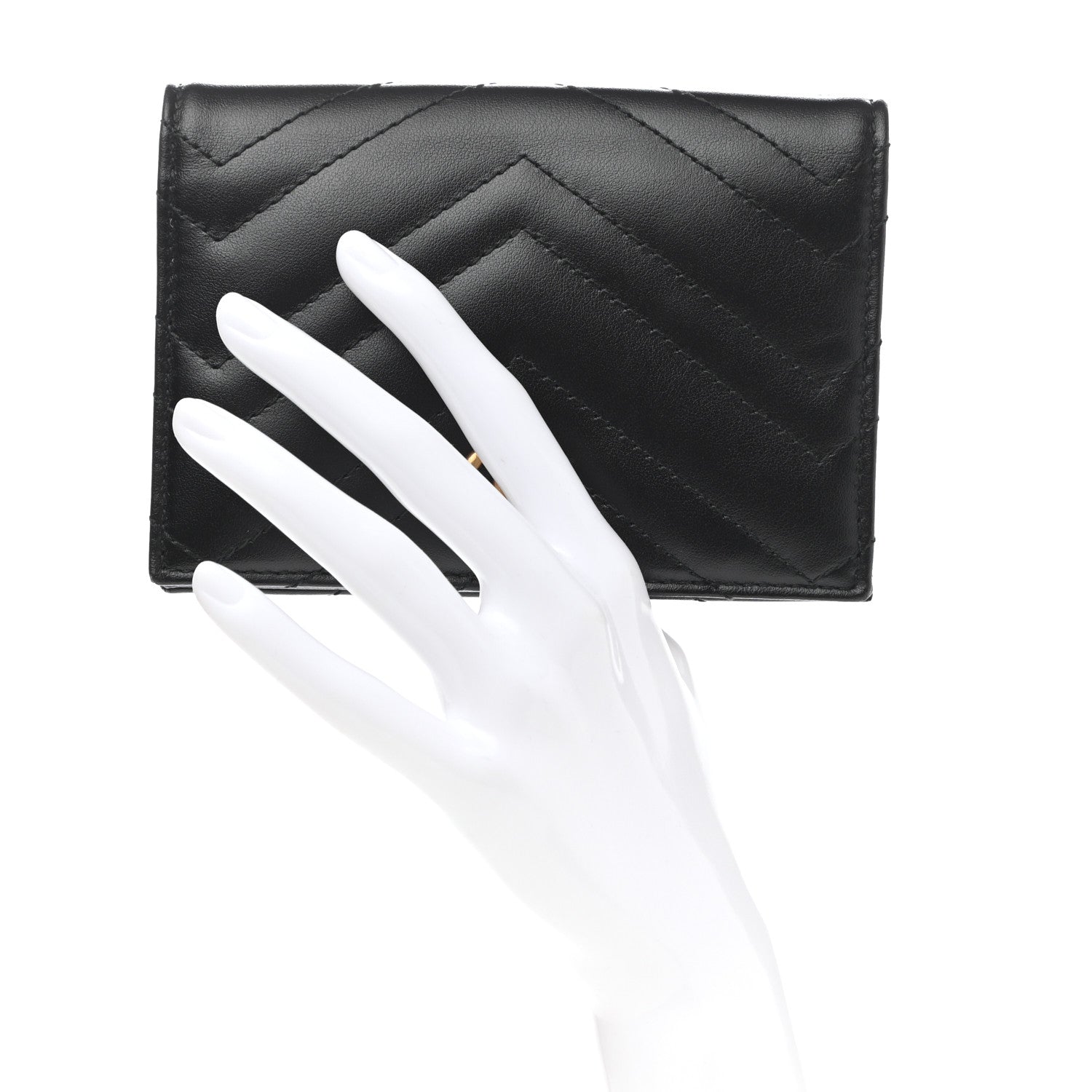 Gucci Calfskin Matelasse GG Marmont Passport Case Black 2 of 7