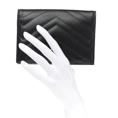 Gucci Calfskin Matelasse GG Marmont Passport Case Black 2 of 7