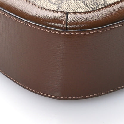 Gucci GG Supreme Monogram Azalea Calfskin Web Mini Horsebit 1955 Shoulder Bag Beige Ebony Brown Sugar 9 of 10