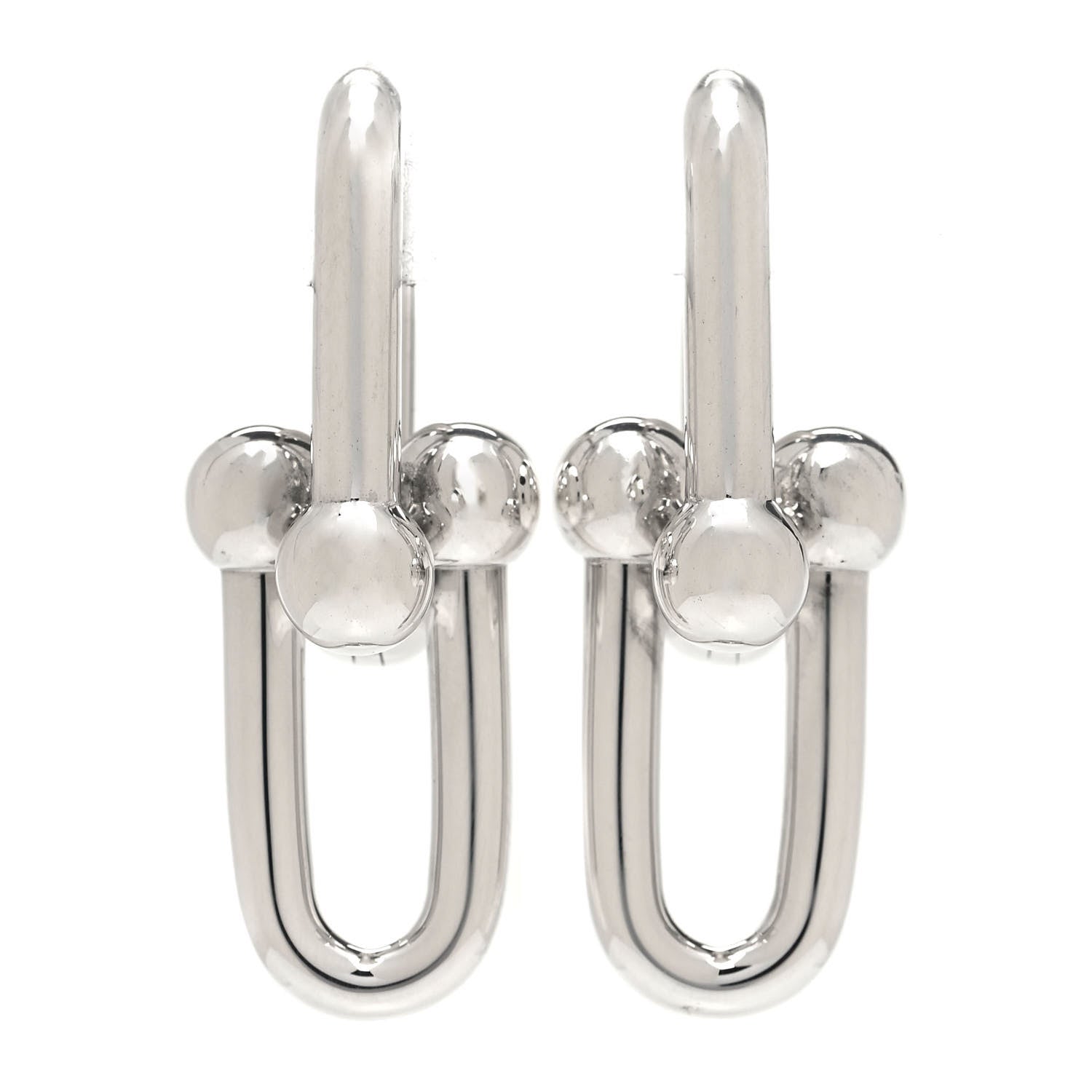 Tiffany Sterling Silver Large HardWear Link Earrings 1 of 4
