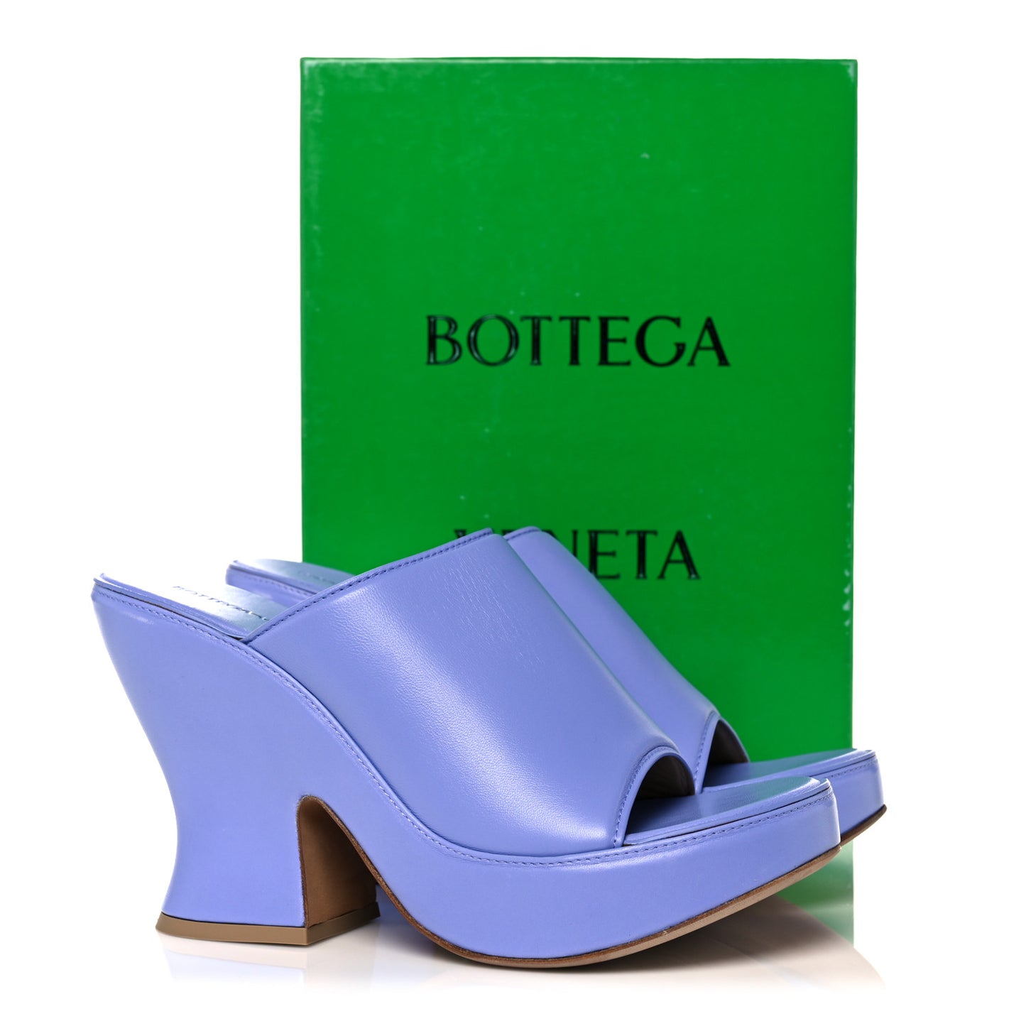 Nappa Slide Platform 115 Wedge Sandals 39.5 Periwinkle