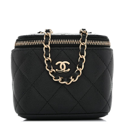 Chanel Caviar Quilted Mini Vanity Case With Chain Black 1 of 10