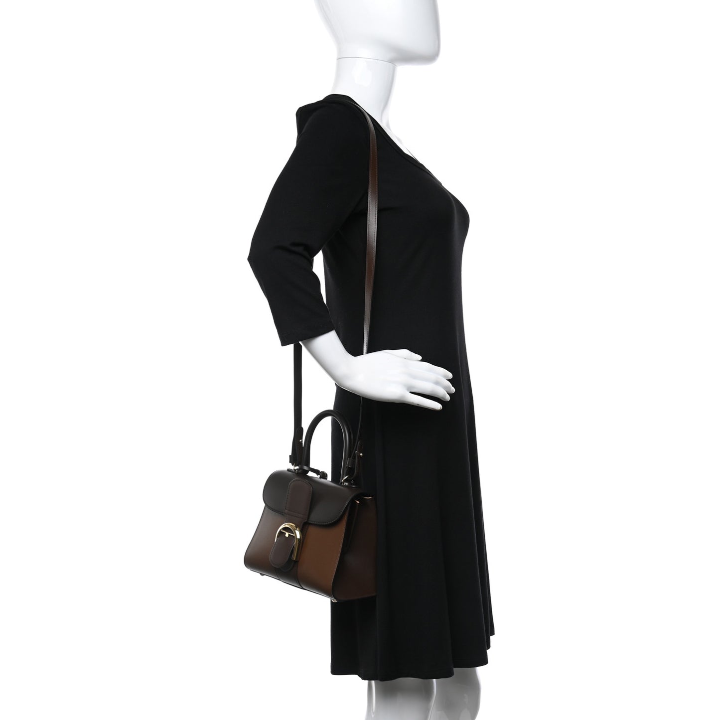 Box Calfskin Tri-Color Brillant Mini Satchel Brown